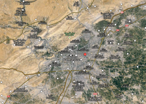 Les quartiers de Damas. Source: mapcarta.com